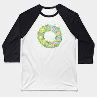 "ㅇ" Floral Letter Hangeul Baseball T-Shirt